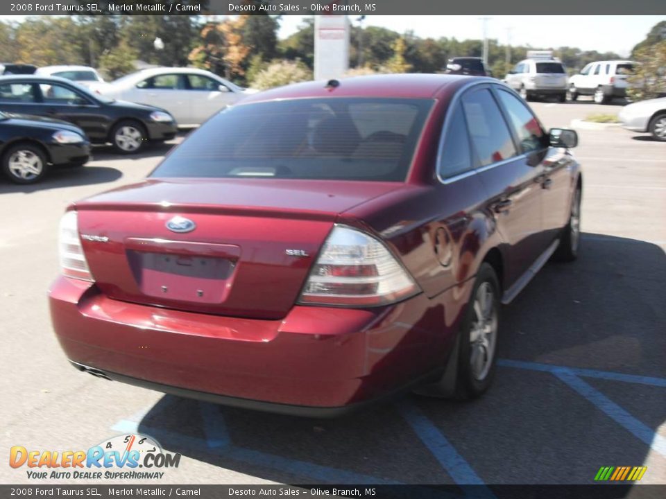 2008 Ford Taurus SEL Merlot Metallic / Camel Photo #6