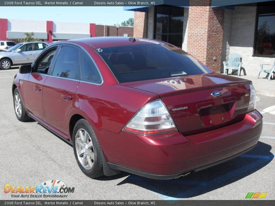 2008 Ford Taurus SEL Merlot Metallic / Camel Photo #8