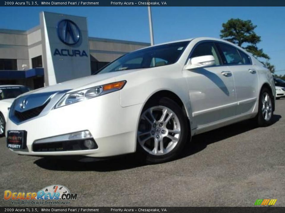 2009 Acura TL 3.5 White Diamond Pearl / Parchment Photo #1