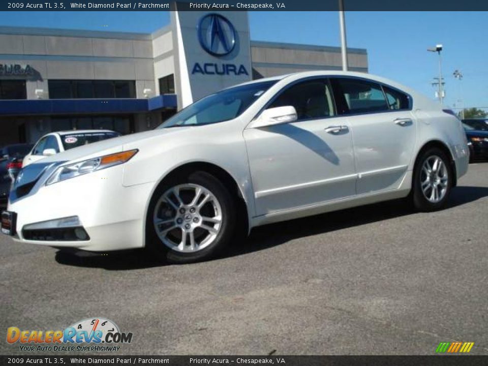 2009 Acura TL 3.5 White Diamond Pearl / Parchment Photo #2