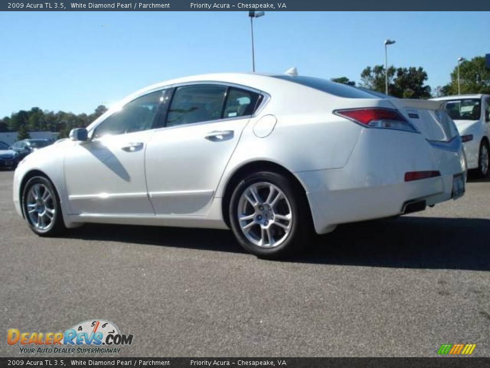2009 Acura TL 3.5 White Diamond Pearl / Parchment Photo #3