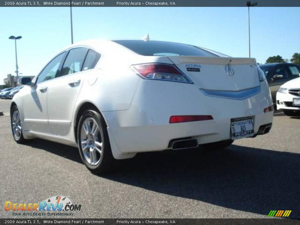 2009 Acura TL 3.5 White Diamond Pearl / Parchment Photo #4