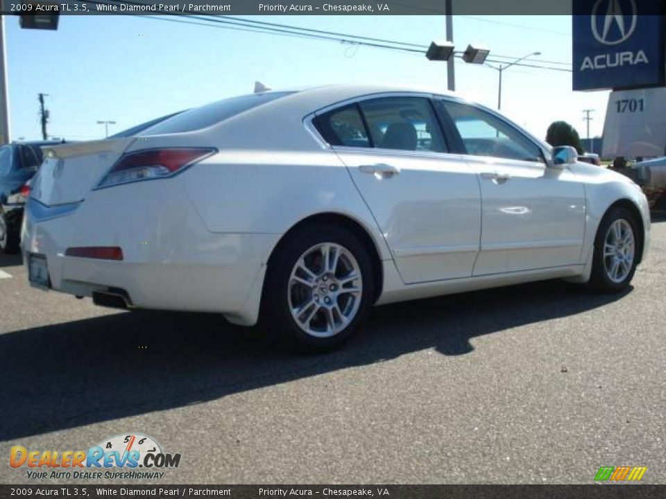 2009 Acura TL 3.5 White Diamond Pearl / Parchment Photo #5