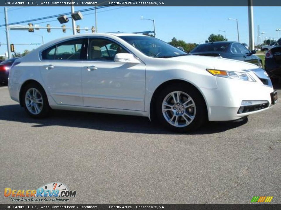 2009 Acura TL 3.5 White Diamond Pearl / Parchment Photo #6