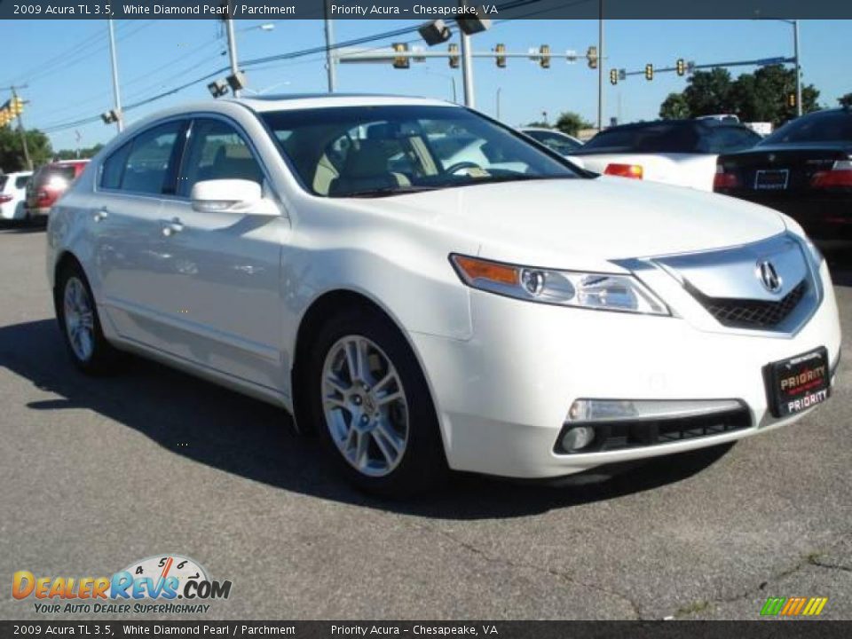 2009 Acura TL 3.5 White Diamond Pearl / Parchment Photo #7