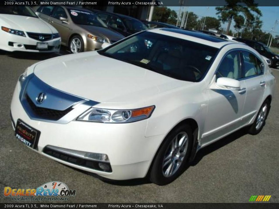 2009 Acura TL 3.5 White Diamond Pearl / Parchment Photo #9