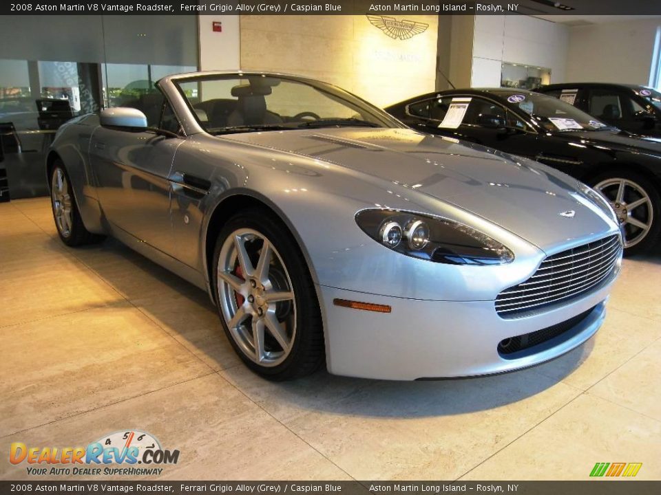 2008 Aston Martin V8 Vantage Roadster Ferrari Grigio Alloy (Grey) / Caspian Blue Photo #1