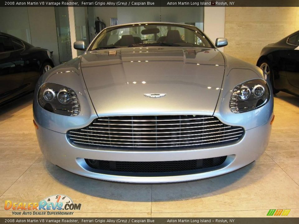 2008 Aston Martin V8 Vantage Roadster Ferrari Grigio Alloy (Grey) / Caspian Blue Photo #2