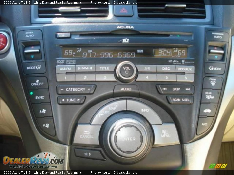 2009 Acura TL 3.5 White Diamond Pearl / Parchment Photo #18