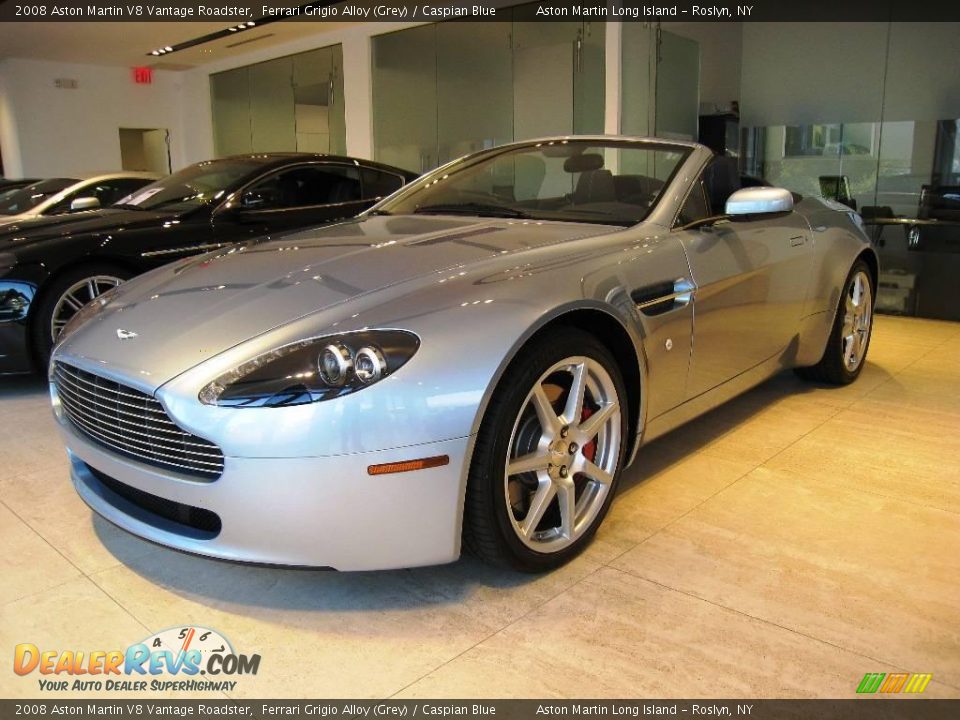 2008 Aston Martin V8 Vantage Roadster Ferrari Grigio Alloy (Grey) / Caspian Blue Photo #3