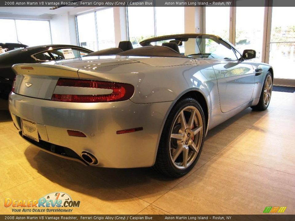 2008 Aston Martin V8 Vantage Roadster Ferrari Grigio Alloy (Grey) / Caspian Blue Photo #5