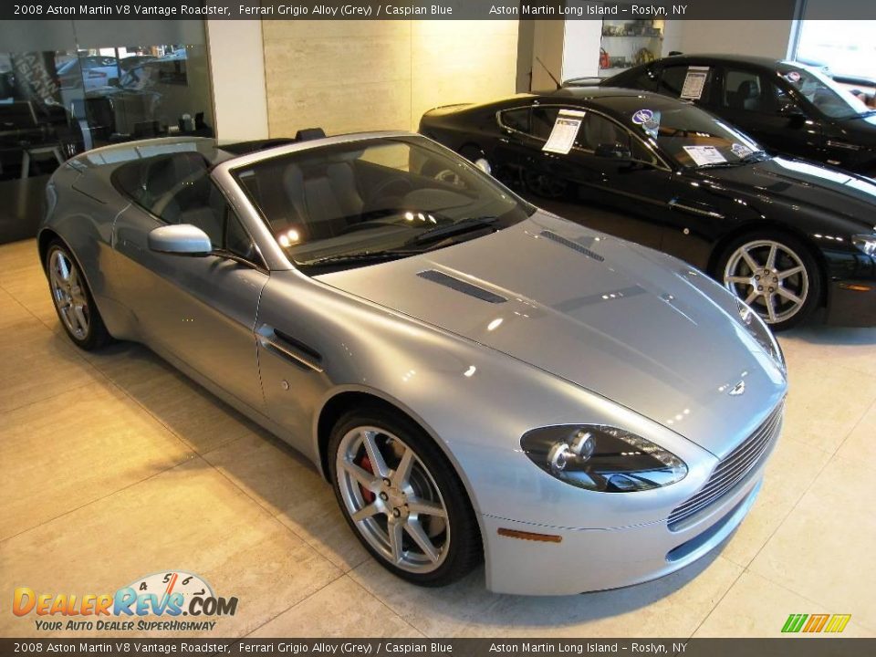 2008 Aston Martin V8 Vantage Roadster Ferrari Grigio Alloy (Grey) / Caspian Blue Photo #6
