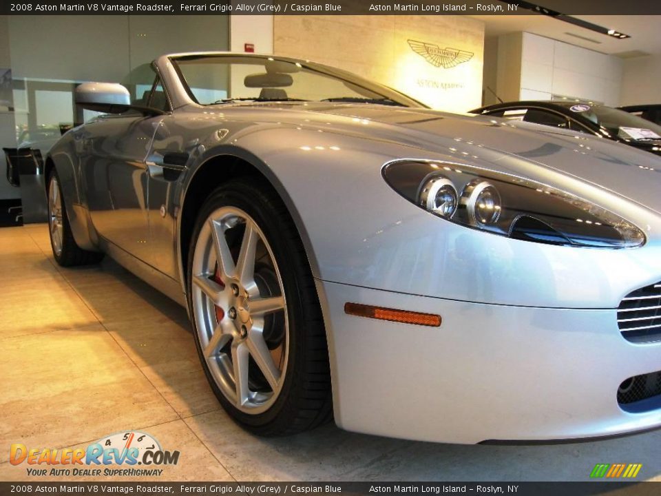 2008 Aston Martin V8 Vantage Roadster Ferrari Grigio Alloy (Grey) / Caspian Blue Photo #8