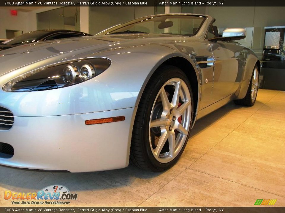 2008 Aston Martin V8 Vantage Roadster Ferrari Grigio Alloy (Grey) / Caspian Blue Photo #9