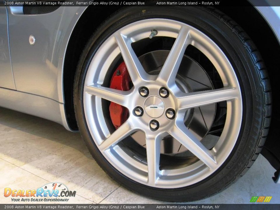 2008 Aston Martin V8 Vantage Roadster Ferrari Grigio Alloy (Grey) / Caspian Blue Photo #12