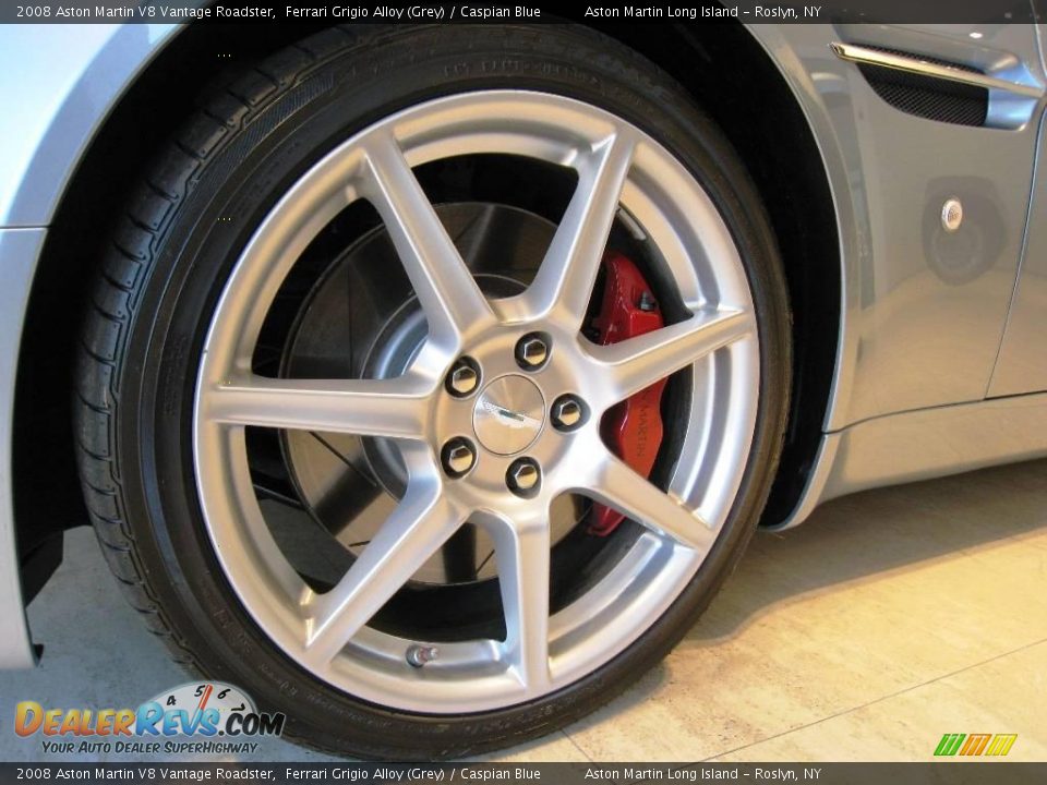 2008 Aston Martin V8 Vantage Roadster Ferrari Grigio Alloy (Grey) / Caspian Blue Photo #13