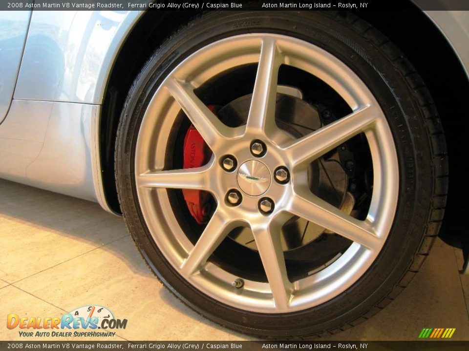 2008 Aston Martin V8 Vantage Roadster Ferrari Grigio Alloy (Grey) / Caspian Blue Photo #14