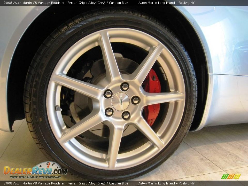 2008 Aston Martin V8 Vantage Roadster Ferrari Grigio Alloy (Grey) / Caspian Blue Photo #15
