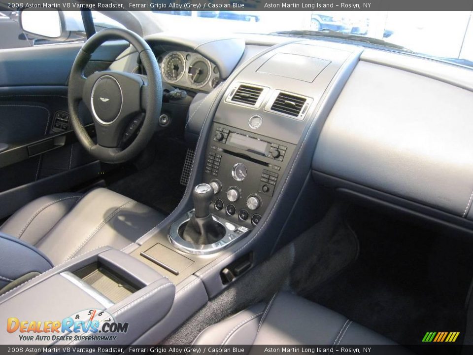 2008 Aston Martin V8 Vantage Roadster Ferrari Grigio Alloy (Grey) / Caspian Blue Photo #16