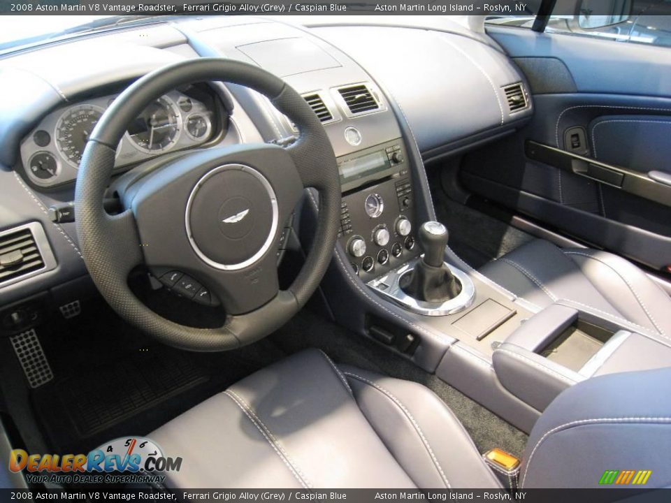 2008 Aston Martin V8 Vantage Roadster Ferrari Grigio Alloy (Grey) / Caspian Blue Photo #17
