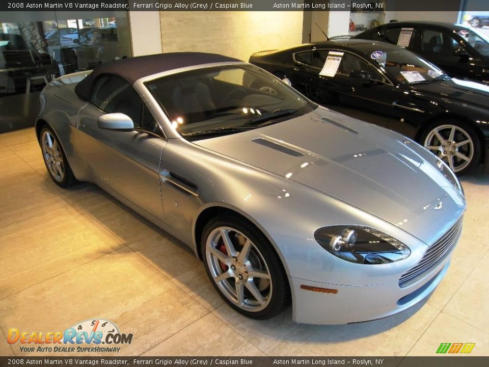 2008 Aston Martin V8 Vantage Roadster Ferrari Grigio Alloy (Grey) / Caspian Blue Photo #20