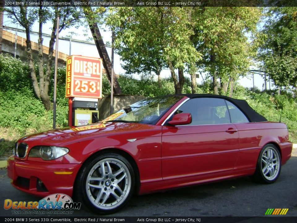 2004 BMW 3 Series 330i Convertible Electric Red / Natural Brown Photo #1