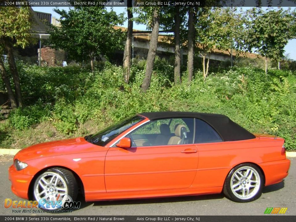 2004 BMW 3 Series 330i Convertible Electric Red / Natural Brown Photo #2
