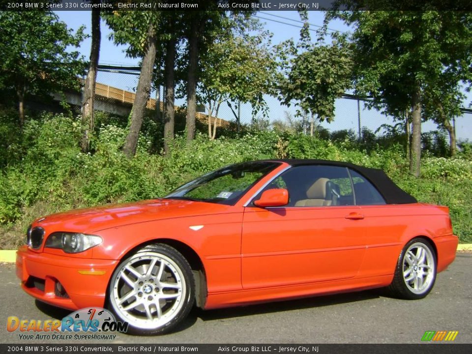 2004 BMW 3 Series 330i Convertible Electric Red / Natural Brown Photo #4