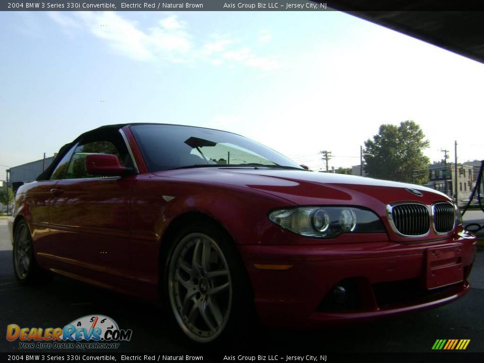2004 BMW 3 Series 330i Convertible Electric Red / Natural Brown Photo #6
