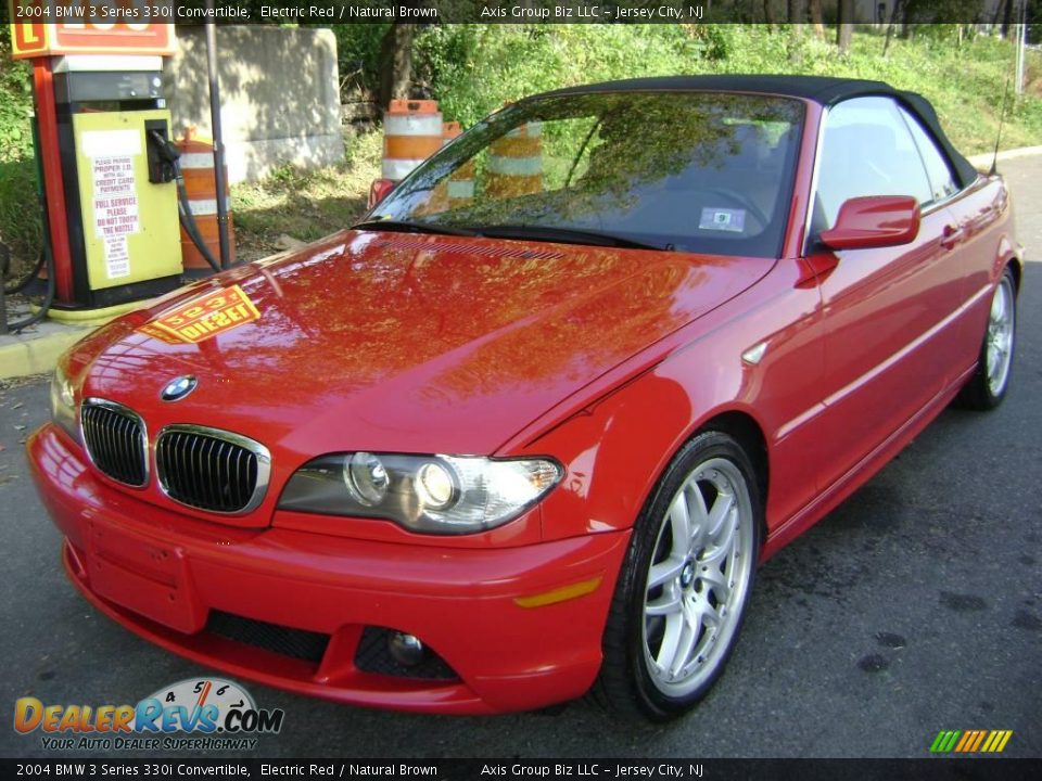 2004 BMW 3 Series 330i Convertible Electric Red / Natural Brown Photo #11