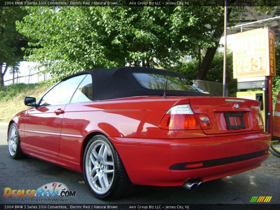2004 BMW 3 Series 330i Convertible Electric Red / Natural Brown Photo #12