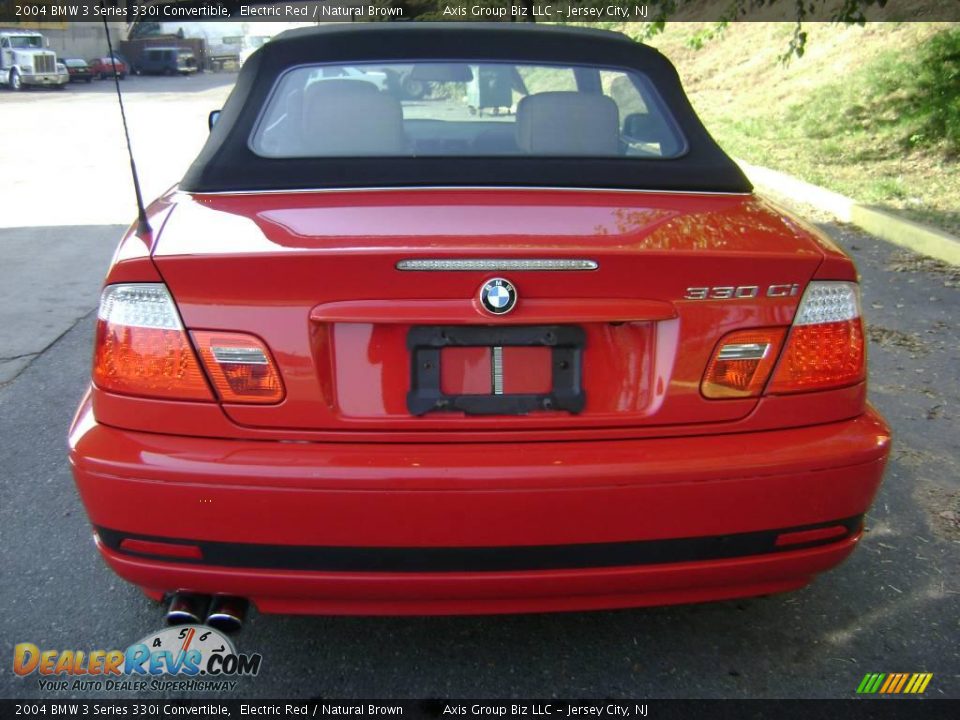 2004 BMW 3 Series 330i Convertible Electric Red / Natural Brown Photo #13