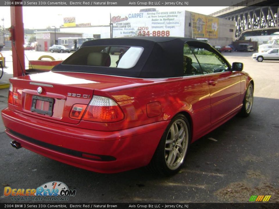 2004 BMW 3 Series 330i Convertible Electric Red / Natural Brown Photo #14