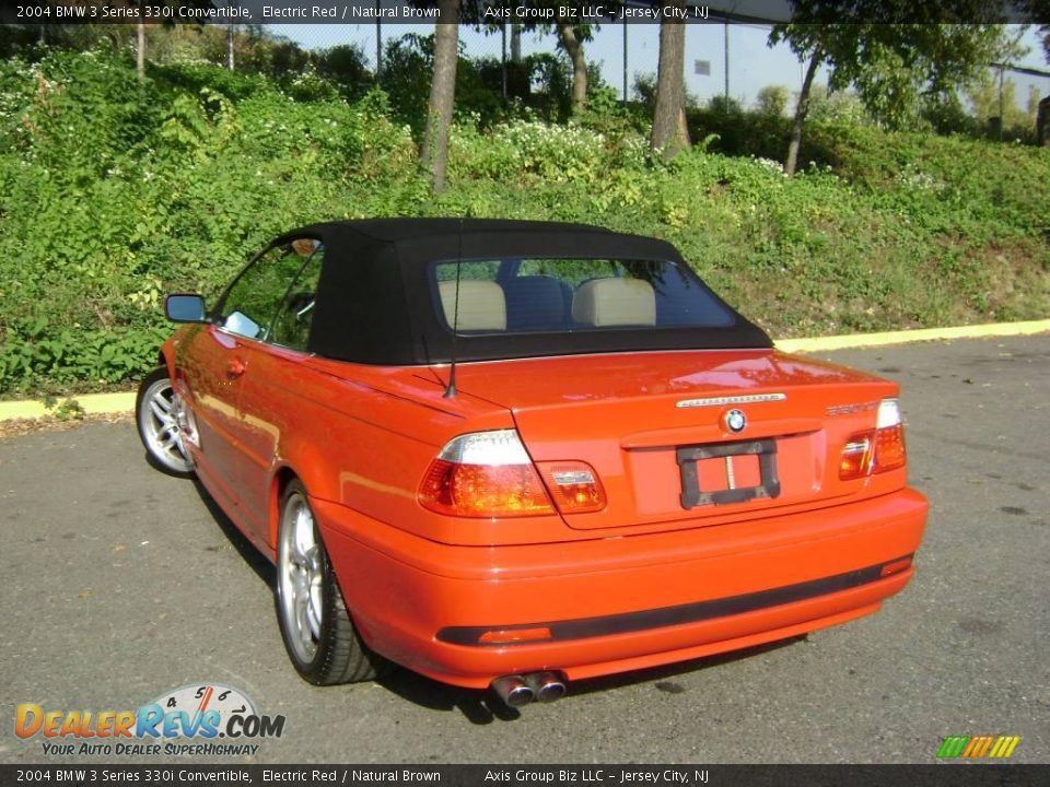 2004 BMW 3 Series 330i Convertible Electric Red / Natural Brown Photo #15