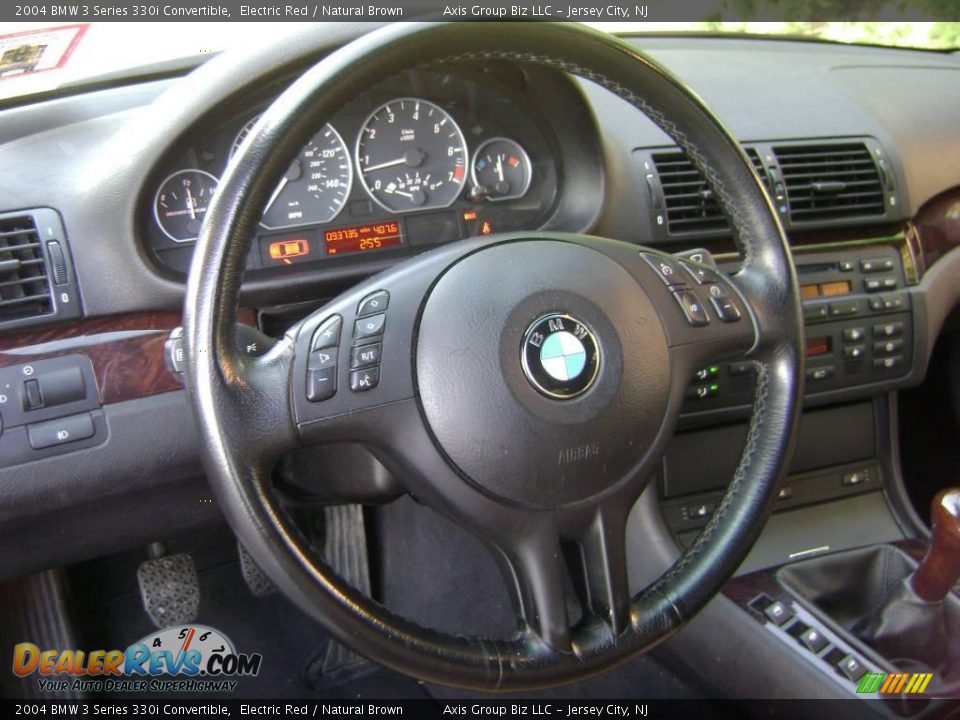 2004 BMW 3 Series 330i Convertible Electric Red / Natural Brown Photo #18