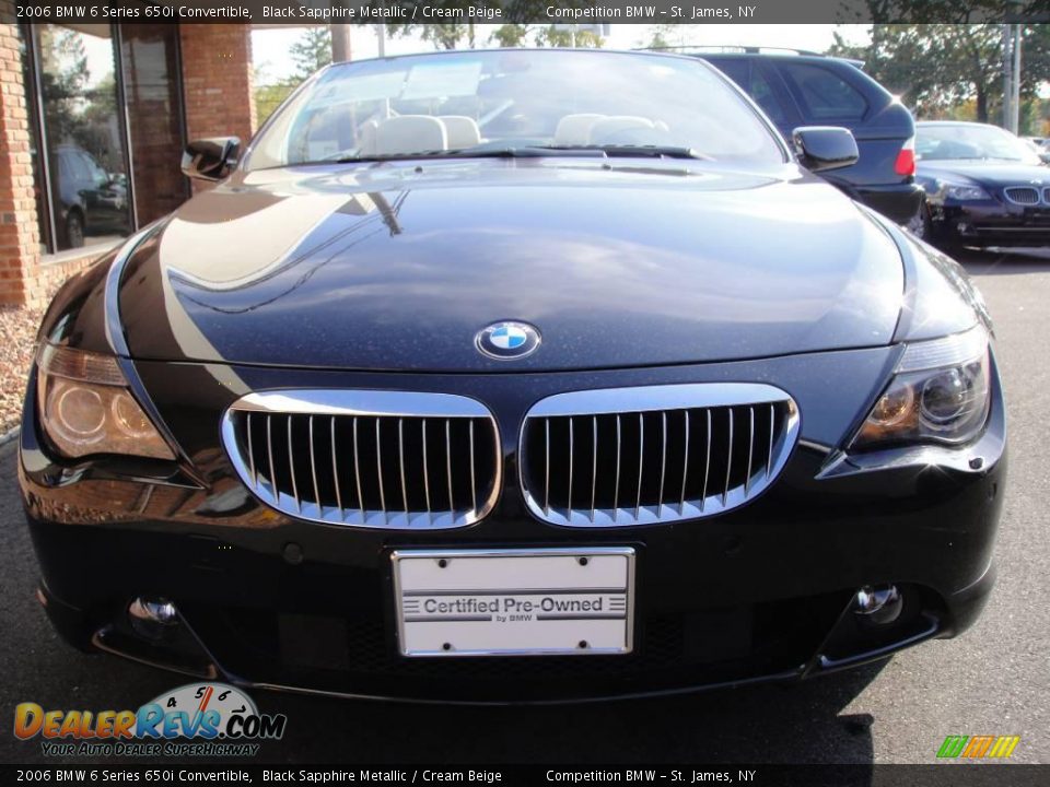 2006 BMW 6 Series 650i Convertible Black Sapphire Metallic / Cream Beige Photo #2