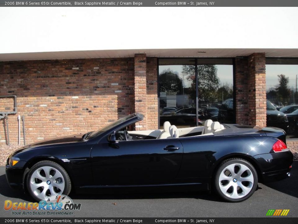 2006 BMW 6 Series 650i Convertible Black Sapphire Metallic / Cream Beige Photo #3