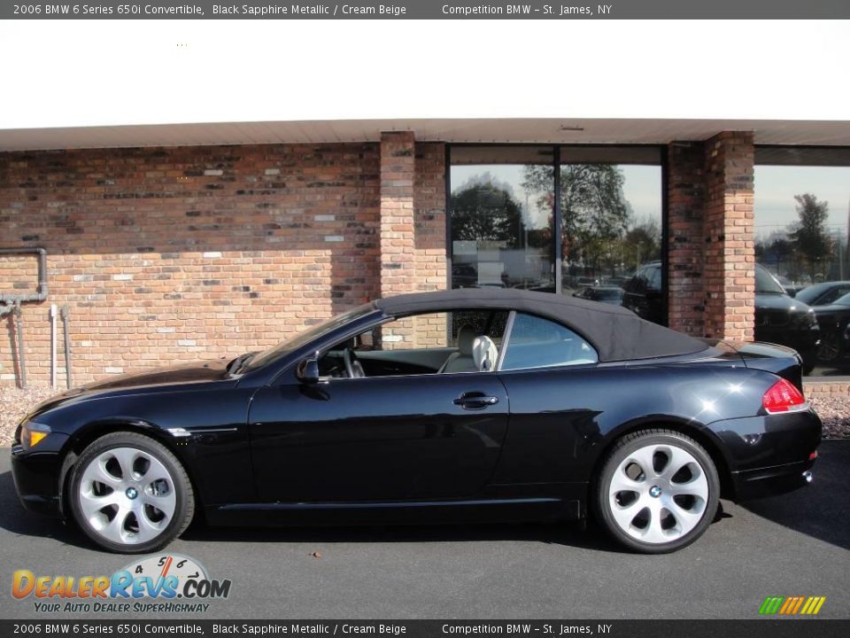 2006 BMW 6 Series 650i Convertible Black Sapphire Metallic / Cream Beige Photo #4