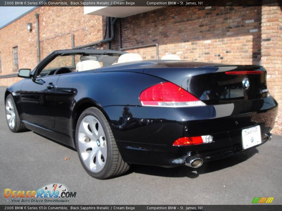 2006 BMW 6 Series 650i Convertible Black Sapphire Metallic / Cream Beige Photo #5