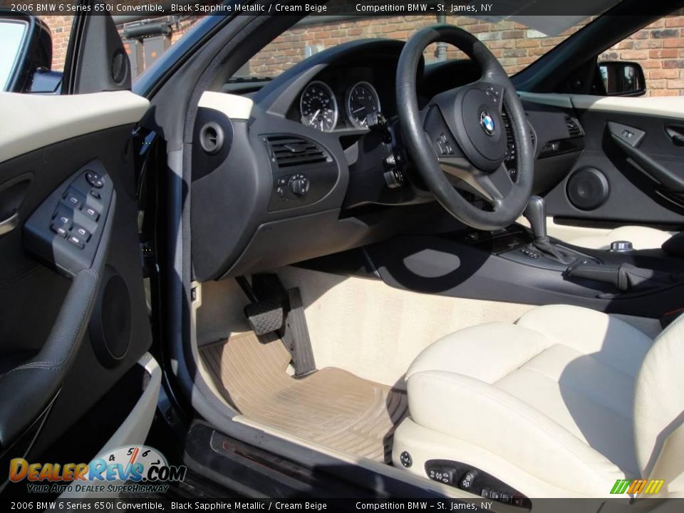 2006 BMW 6 Series 650i Convertible Black Sapphire Metallic / Cream Beige Photo #11