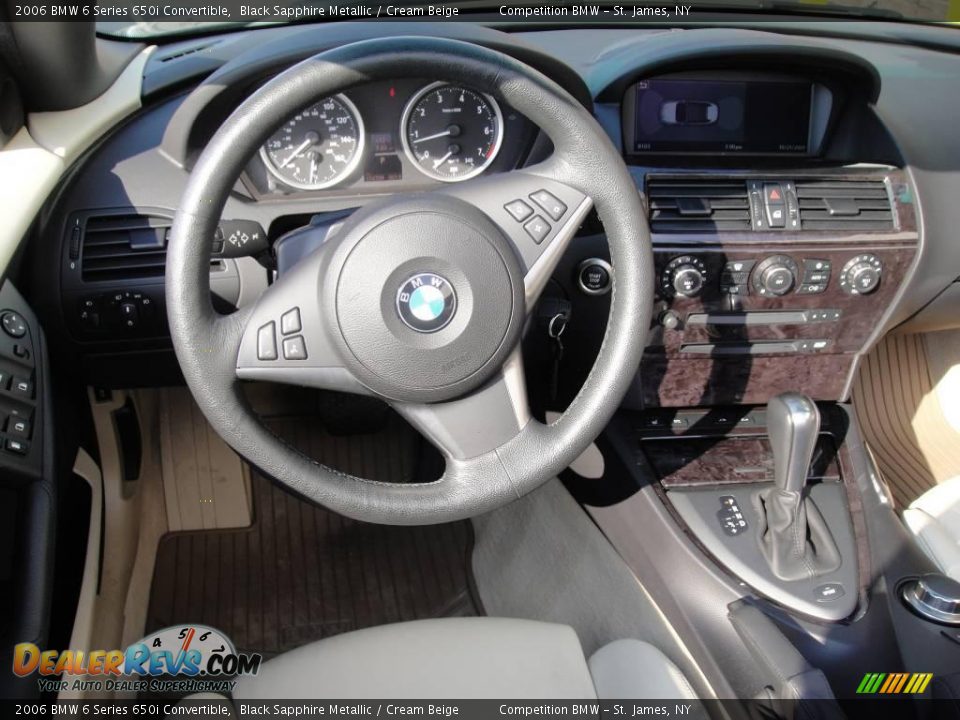 2006 BMW 6 Series 650i Convertible Black Sapphire Metallic / Cream Beige Photo #12