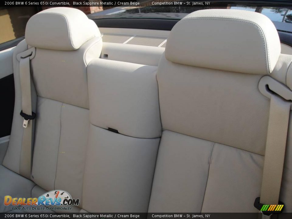 2006 BMW 6 Series 650i Convertible Black Sapphire Metallic / Cream Beige Photo #13