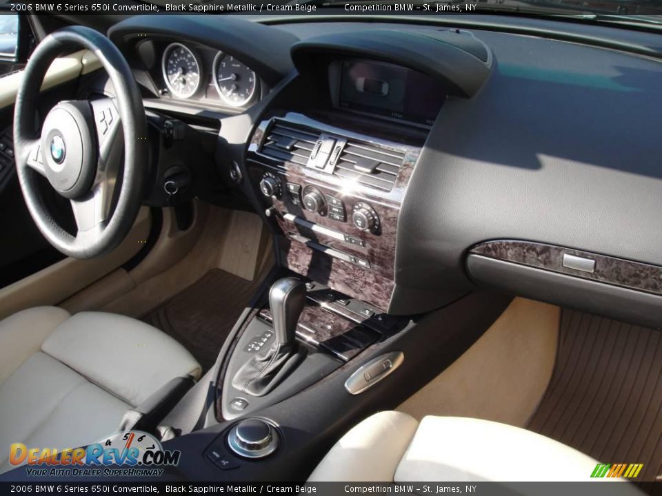 2006 BMW 6 Series 650i Convertible Black Sapphire Metallic / Cream Beige Photo #14