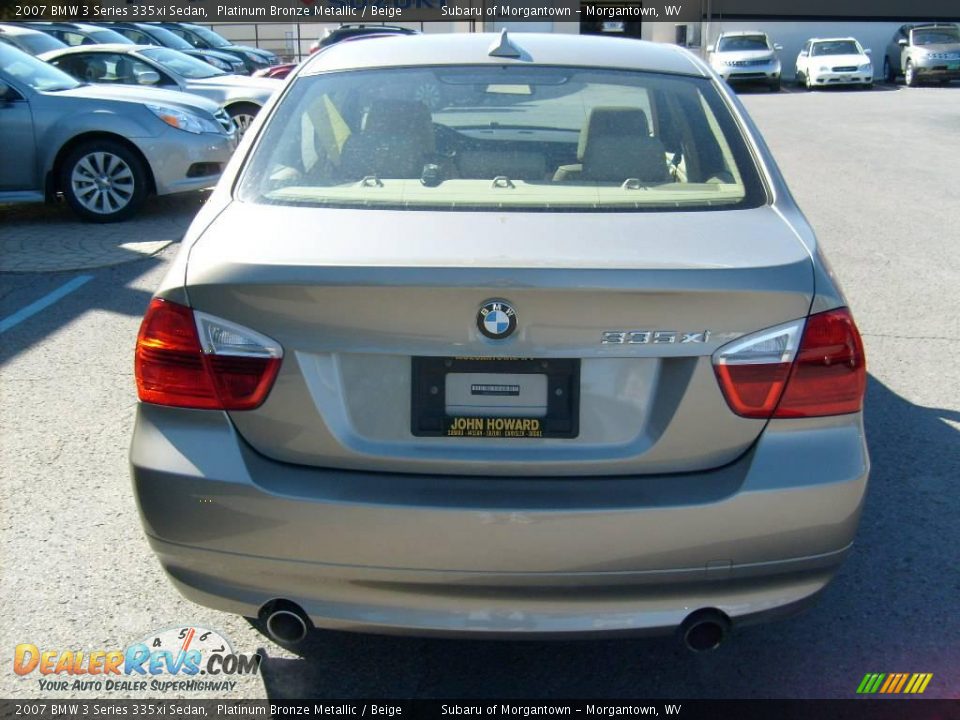 2007 BMW 3 Series 335xi Sedan Platinum Bronze Metallic / Beige Photo #6