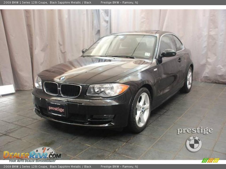 2009 BMW 1 Series 128i Coupe Black Sapphire Metallic / Black Photo #1