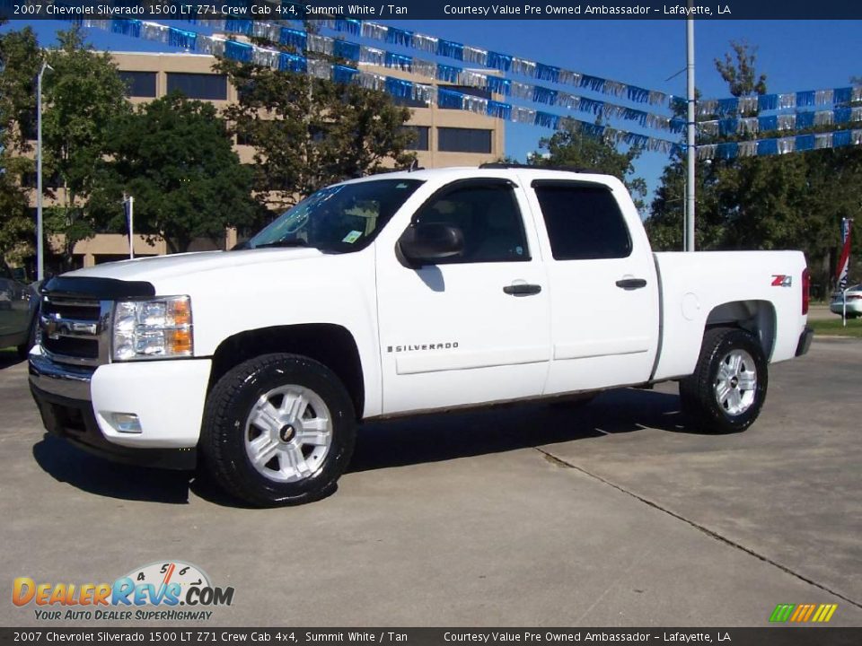 2007 Chevrolet Silverado 1500 LT Z71 Crew Cab 4x4 Summit White / Tan Photo #1