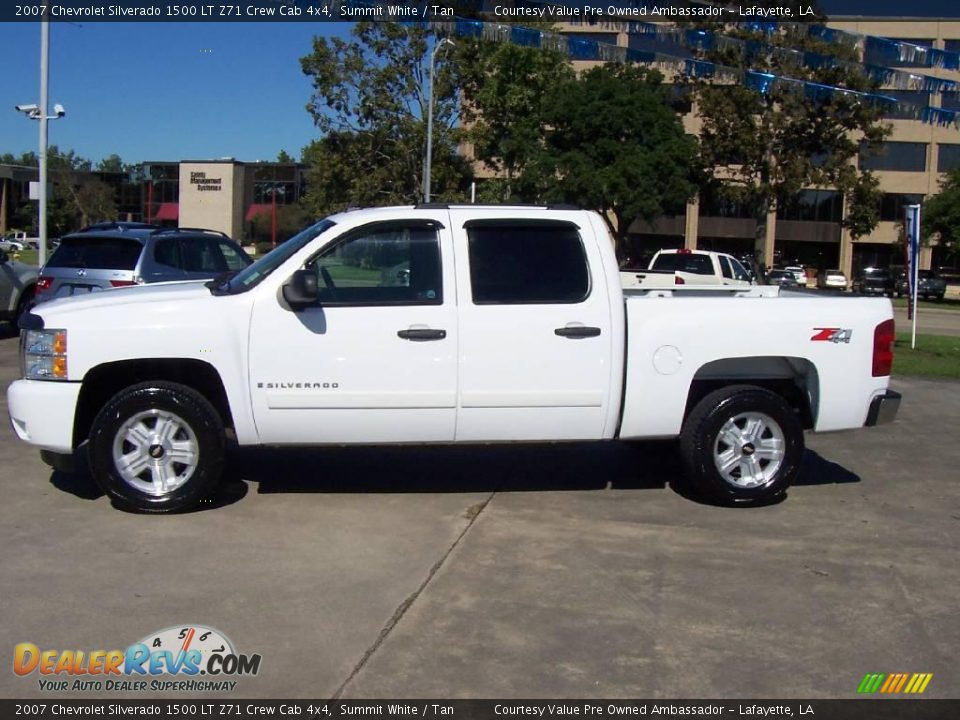 2007 Chevrolet Silverado 1500 LT Z71 Crew Cab 4x4 Summit White / Tan Photo #2