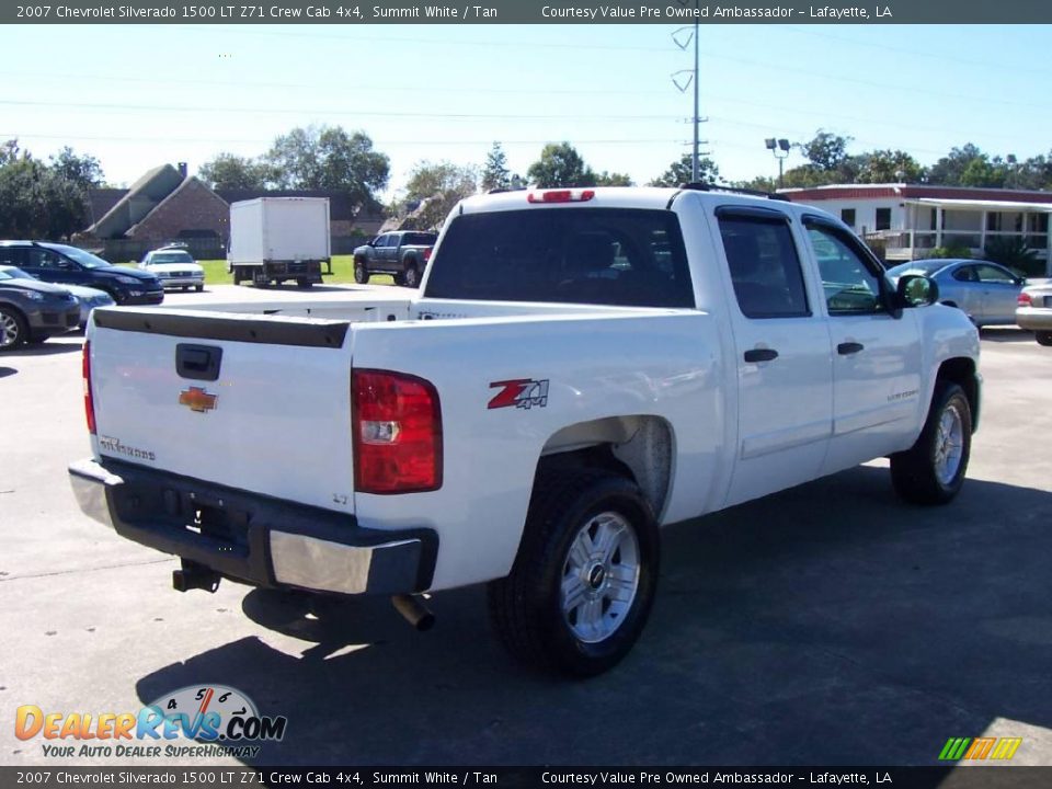 2007 Chevrolet Silverado 1500 LT Z71 Crew Cab 4x4 Summit White / Tan Photo #4