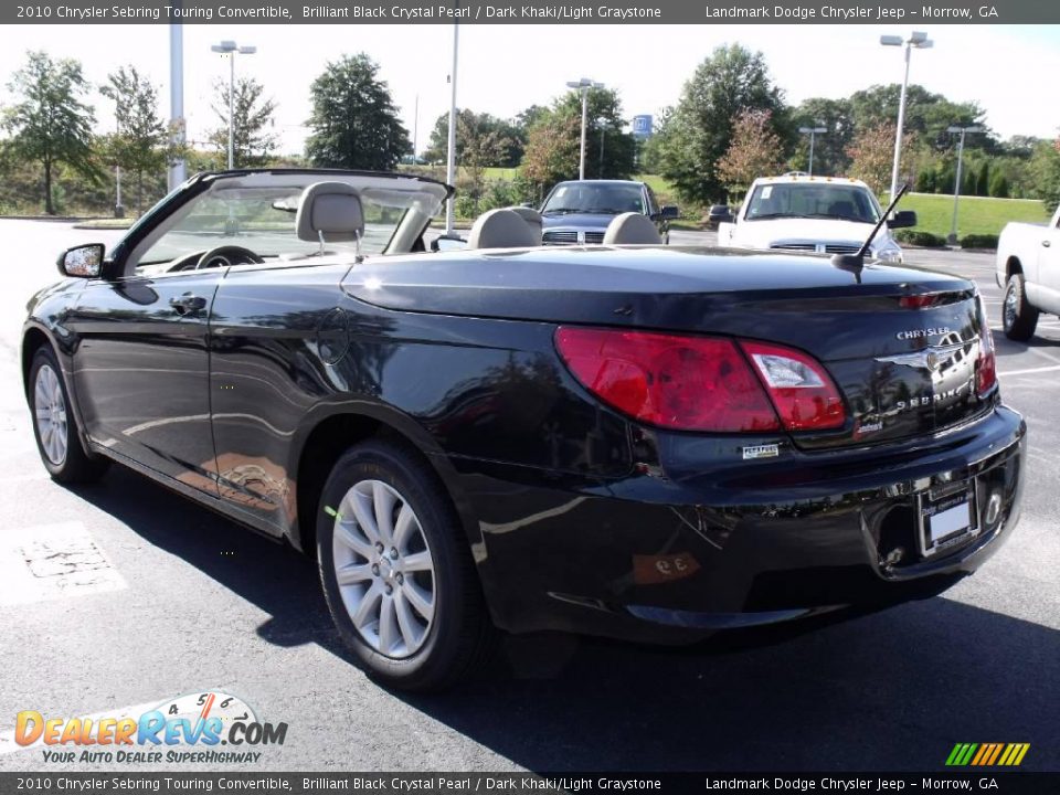 2010 Chrysler Sebring Touring Convertible Brilliant Black Crystal Pearl / Dark Khaki/Light Graystone Photo #2