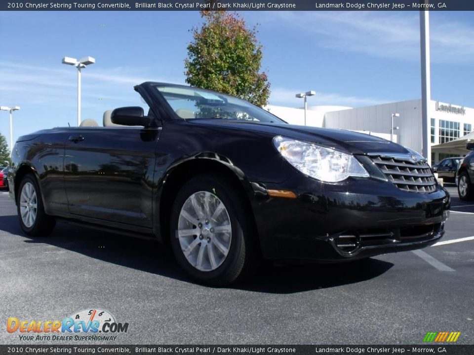 2010 Chrysler Sebring Touring Convertible Brilliant Black Crystal Pearl / Dark Khaki/Light Graystone Photo #4